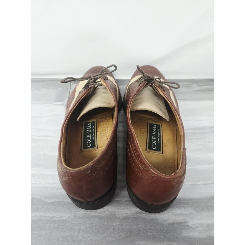 Vintage Cole Haan Wingtip Oxford Spectator Flex Comfort 2 Tone Dress Shoes 8.5 D